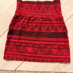 American Apparel Red Geometric Mini Skirt